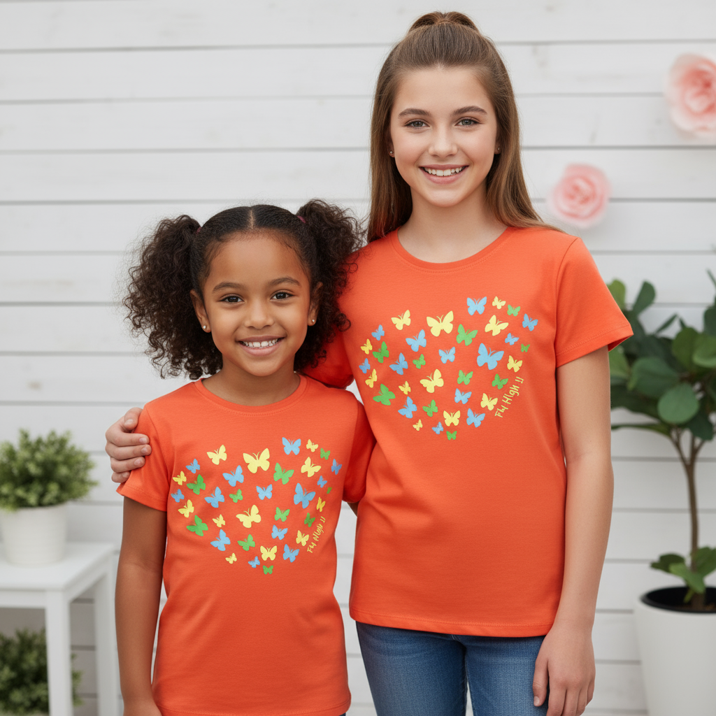 My Bow Girls Round neck Short Sleeve T-Shirts