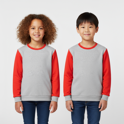 My Bow Unisex Soft Brushed Fleece Casual Basic Pullover Crew Neck Sweatshirt for Boys and Girls (4 to 14 Years)