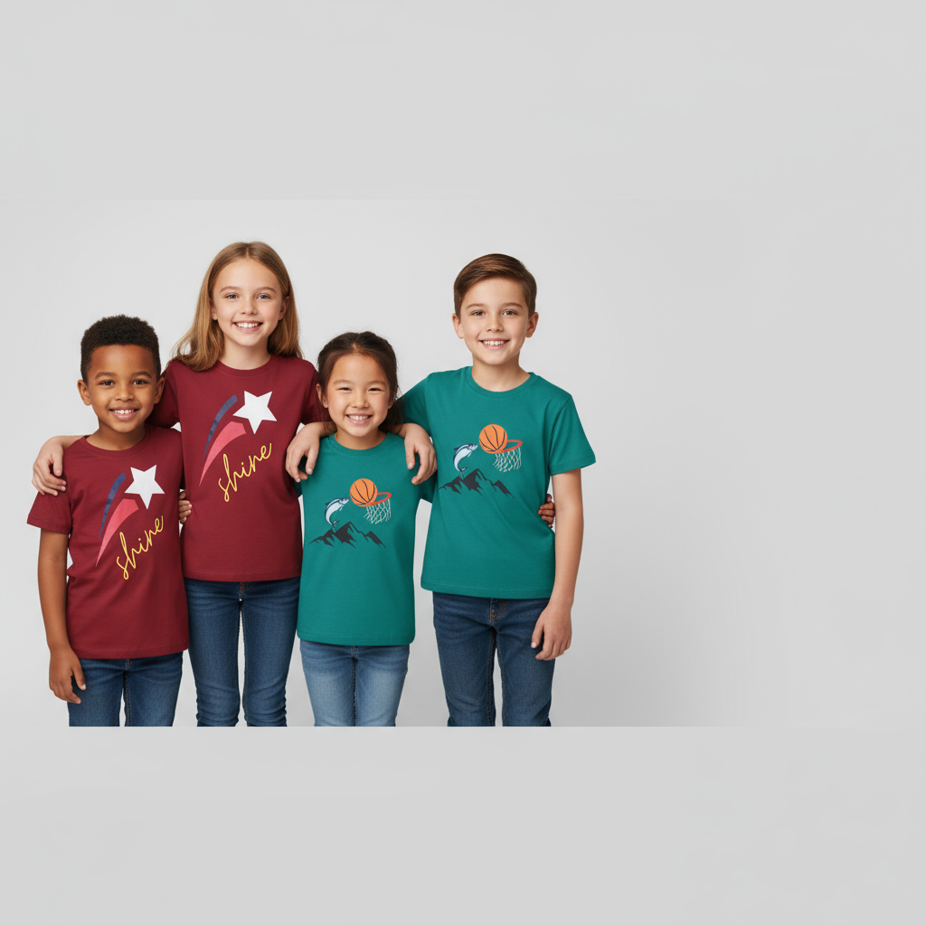 use only my bow products. deep red and dark teal color tshirts